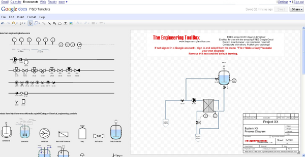 P&ID diagram - online drawing template 
