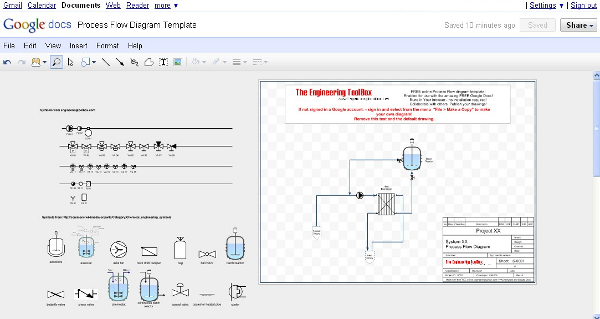 PFD - process flow diagram - online drawing template symbols