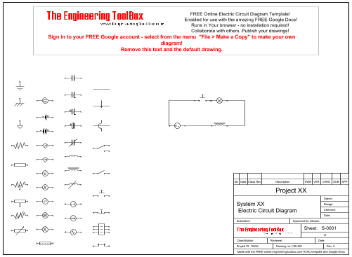 Electric circuit online diagram template